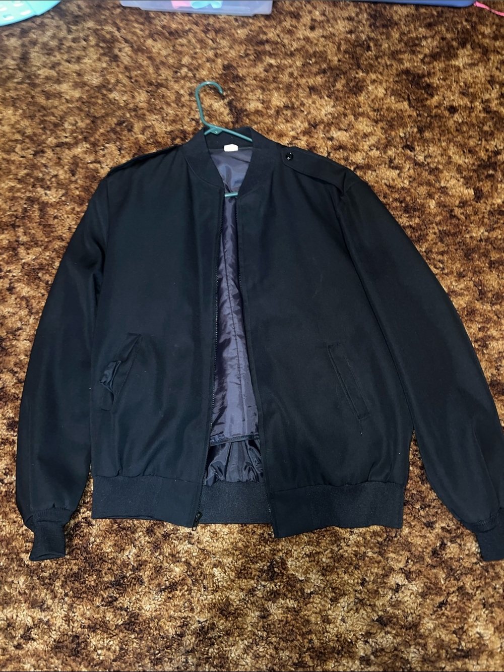 Men's Black Bomber Jacket - Classic Casual Coat